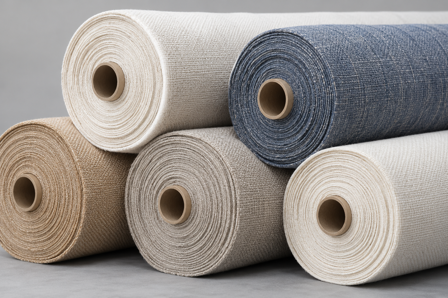 Rollos textiles en tonos neutros
